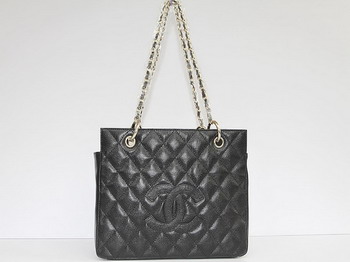 AAA Chanel Quilted CC Tote Bag 35225 Black On Sale